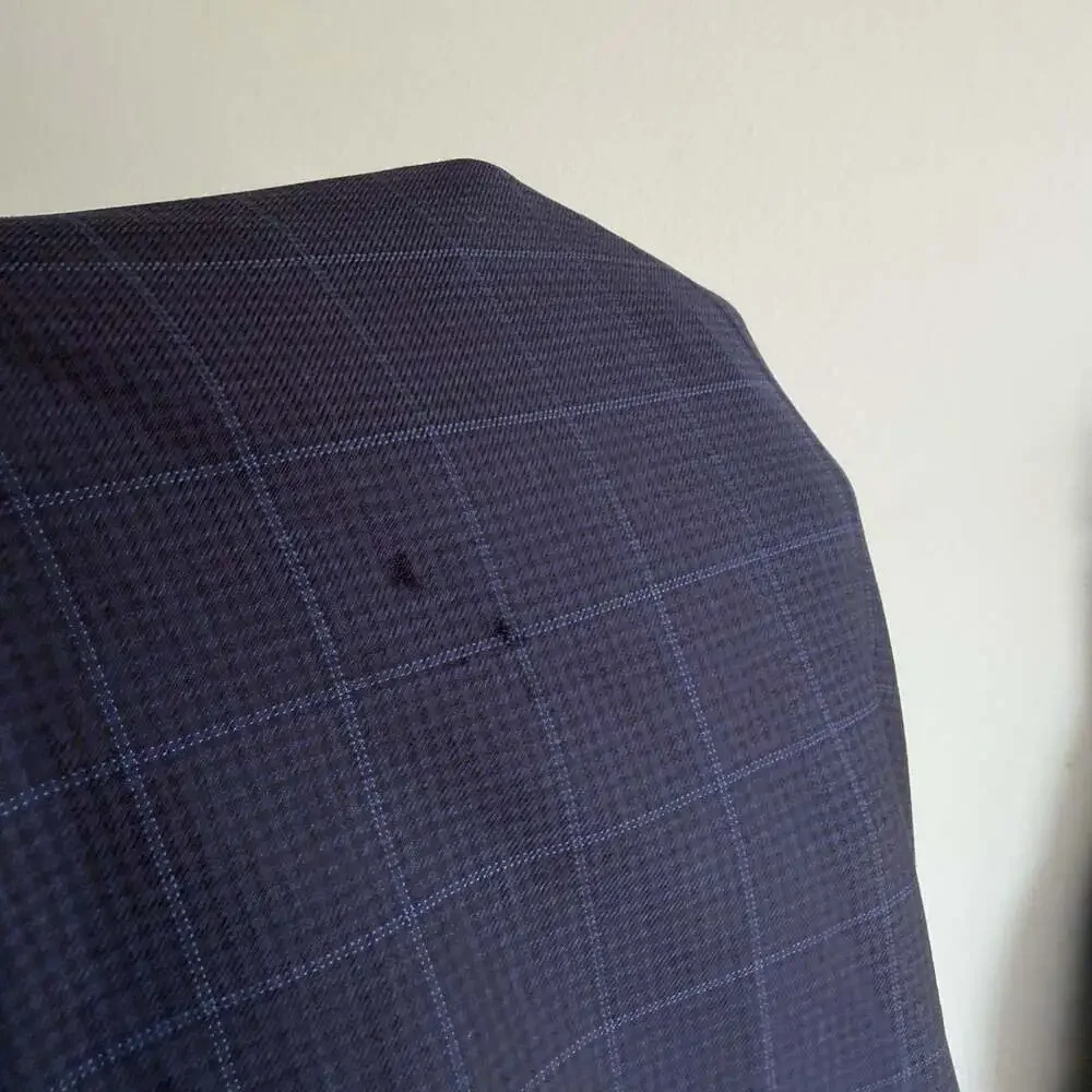 Giorgio Armani Soft Suit US 42 2PC Navy Windowpane Italy Designer Pants 36x30